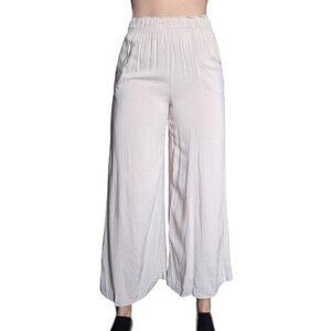 H&M Beige  Wide Leg Flowy Plants with Side Pockets Women Size Small